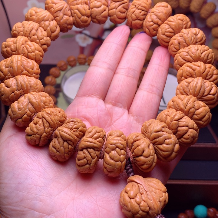 桃核手串乔*龙纹桃核