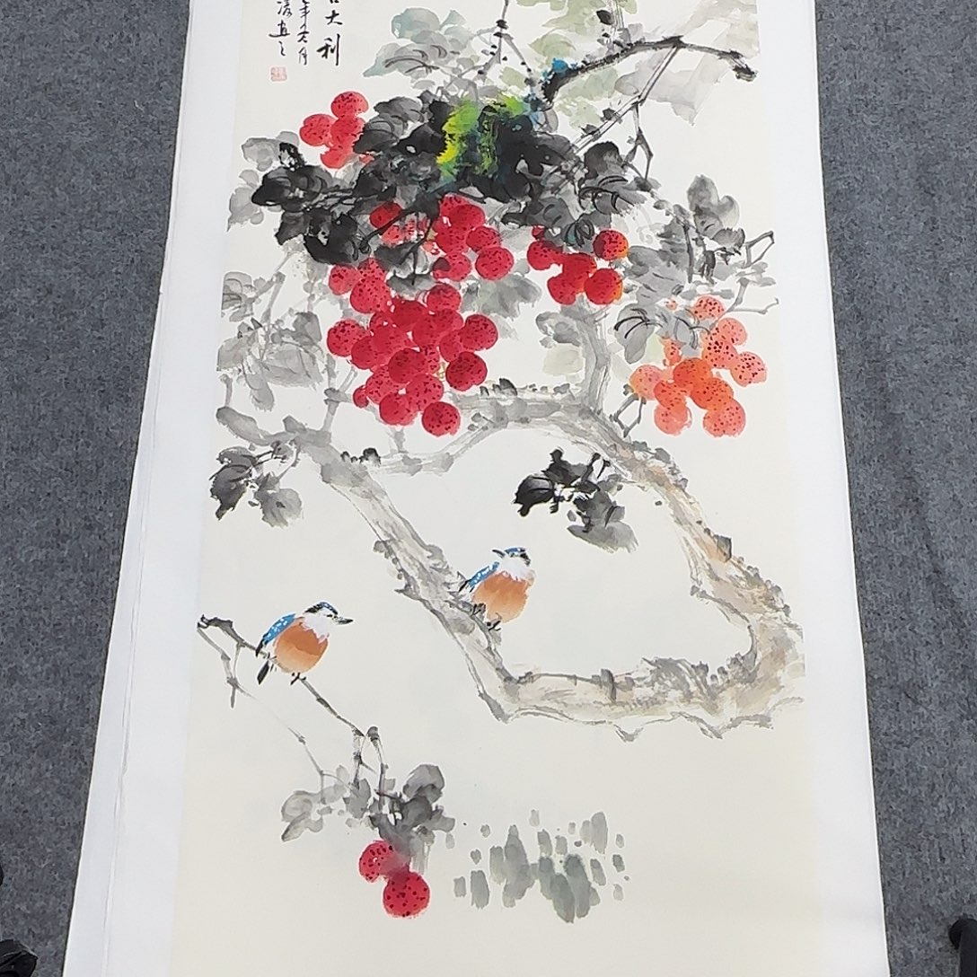 国画100*50纯手绘刘亦凌