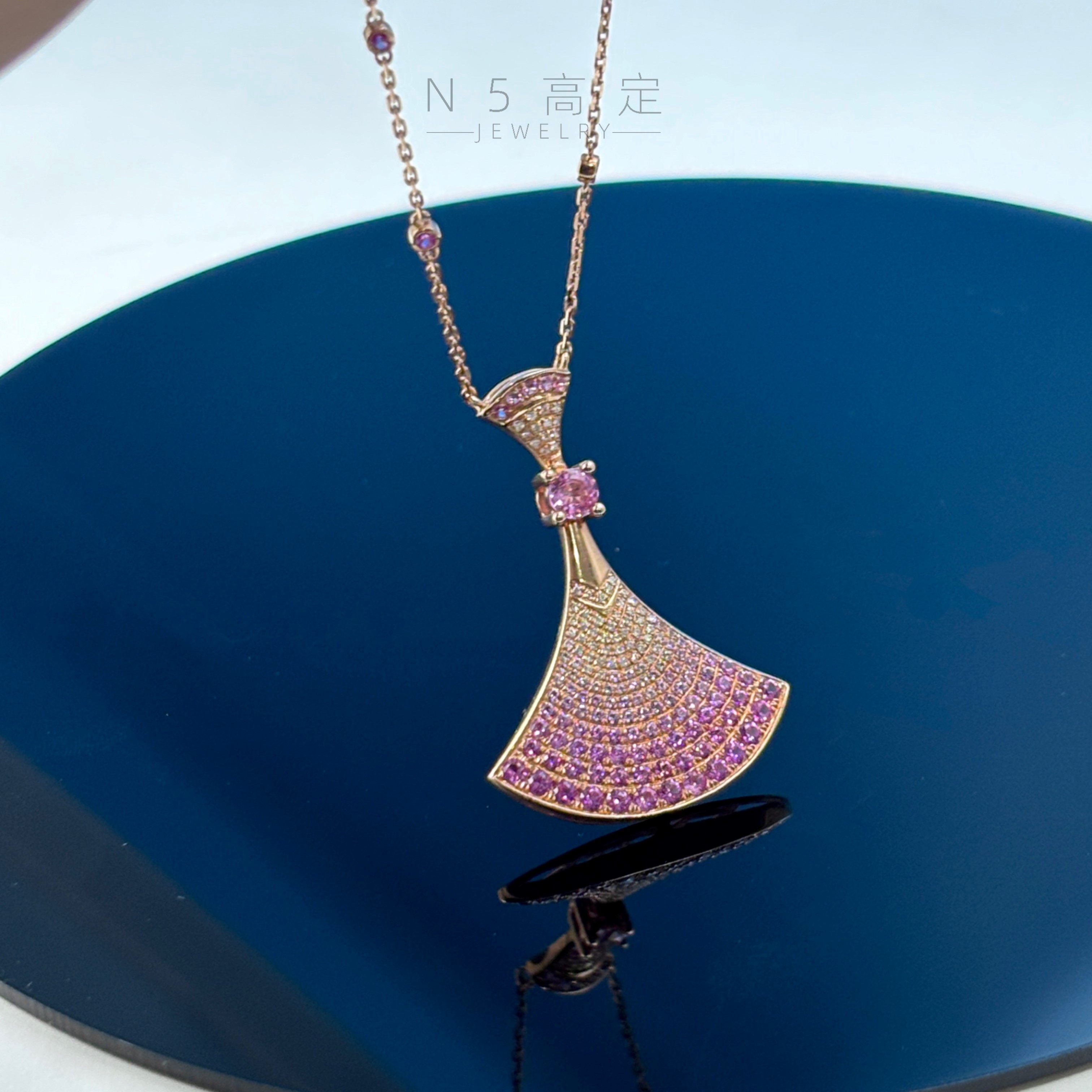【N·5高定珠宝】18k  k玫彩宝大裙子项链 ZSXL0131