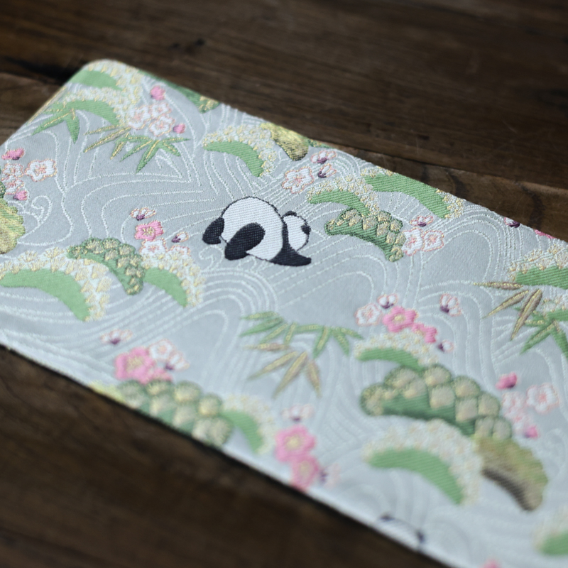 【静姐小院】<熊有成竹>织锦茶席28*13cm（慢蓝S0975）