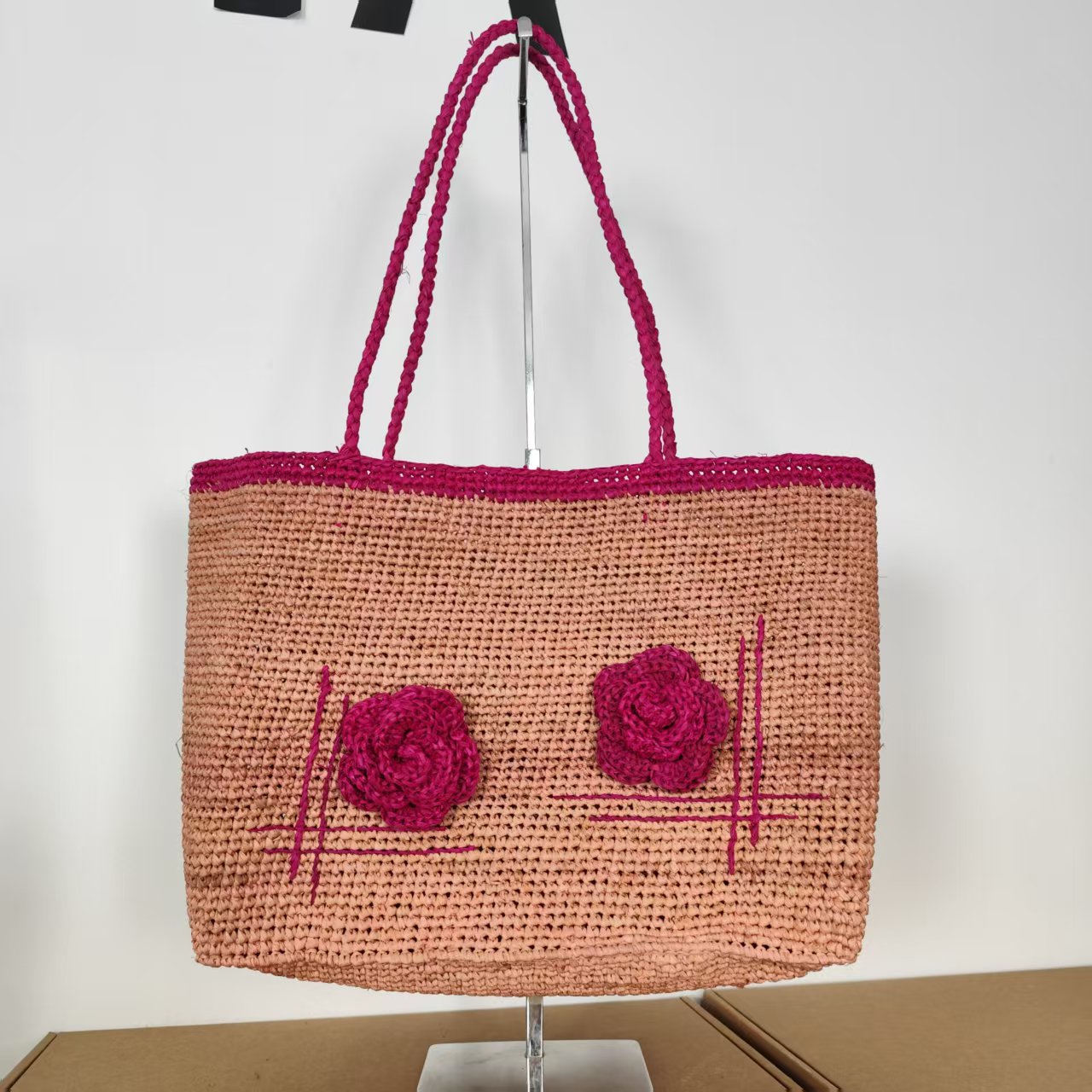 029非洲马达加斯加进口手工编织拉菲草包包