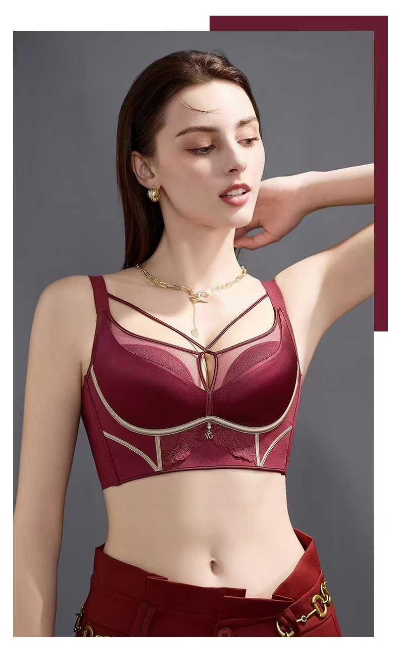 调整型文胸小胸提拉聚拢上五钢圈收副乳赘肉抚平多余脂肪透气