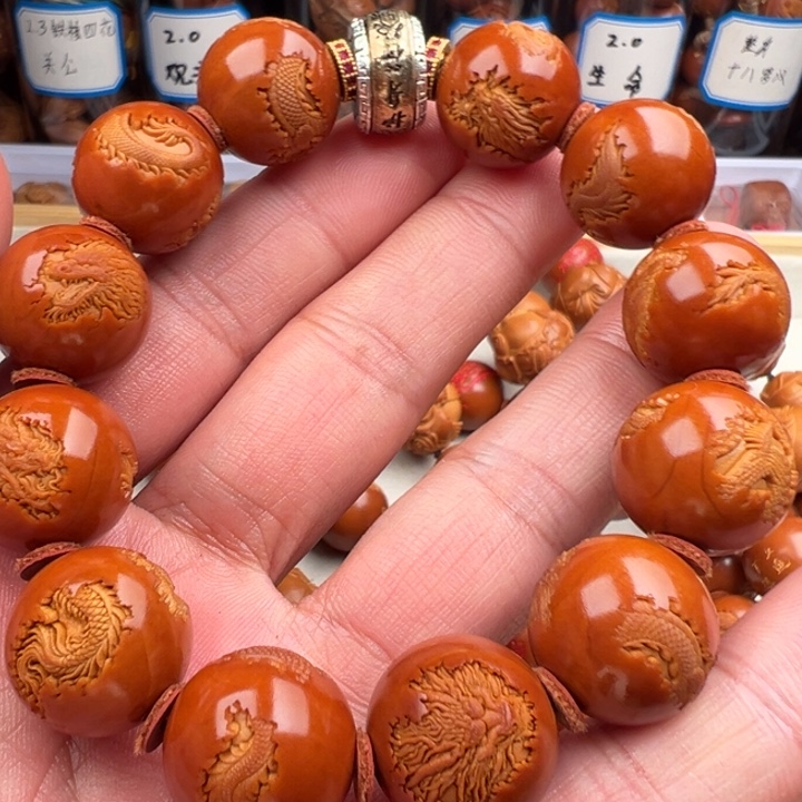 橄榄核手串/手链1.75正圆云中龙