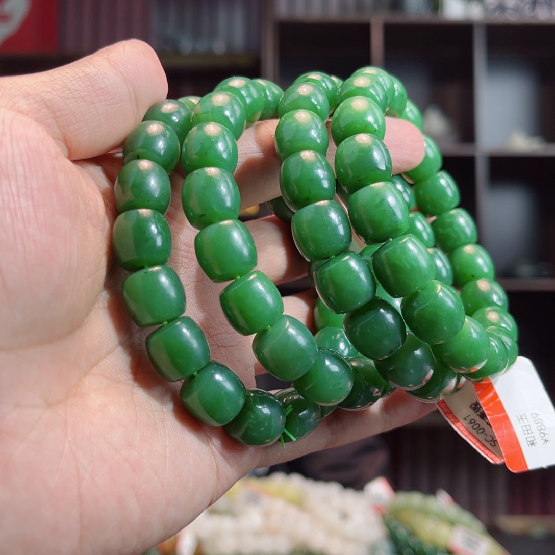 和田玉手链未镶嵌手串俄五号矿碧玉多样性拍一发一12