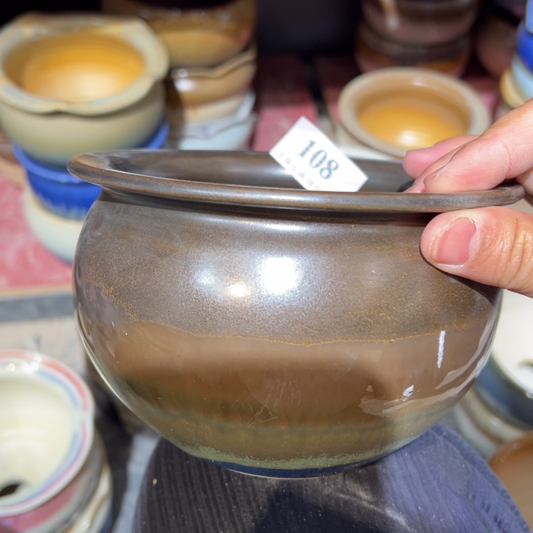 红陶口12高9 景德镇手工花盆