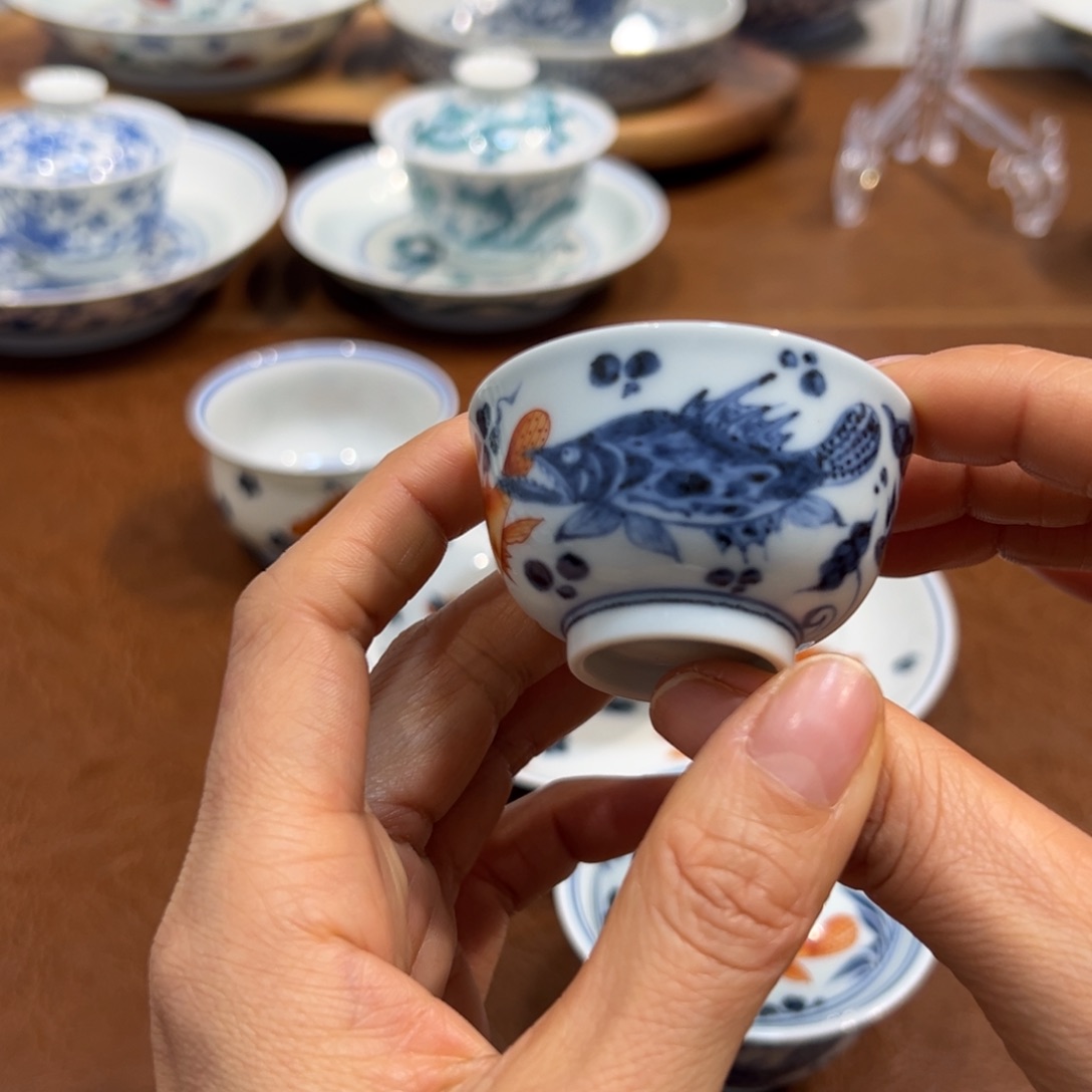 总****青花鱼藻纹小杯35毫升