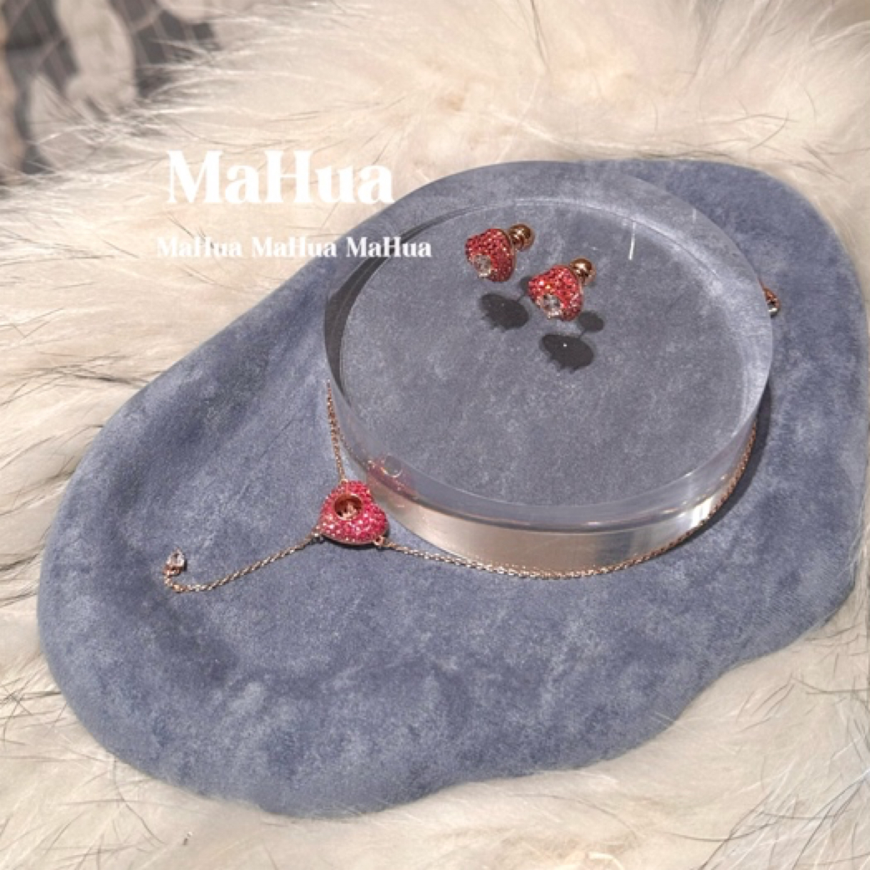 铜合金项链 P2270 渐变满钻跳动爱心流苏项链