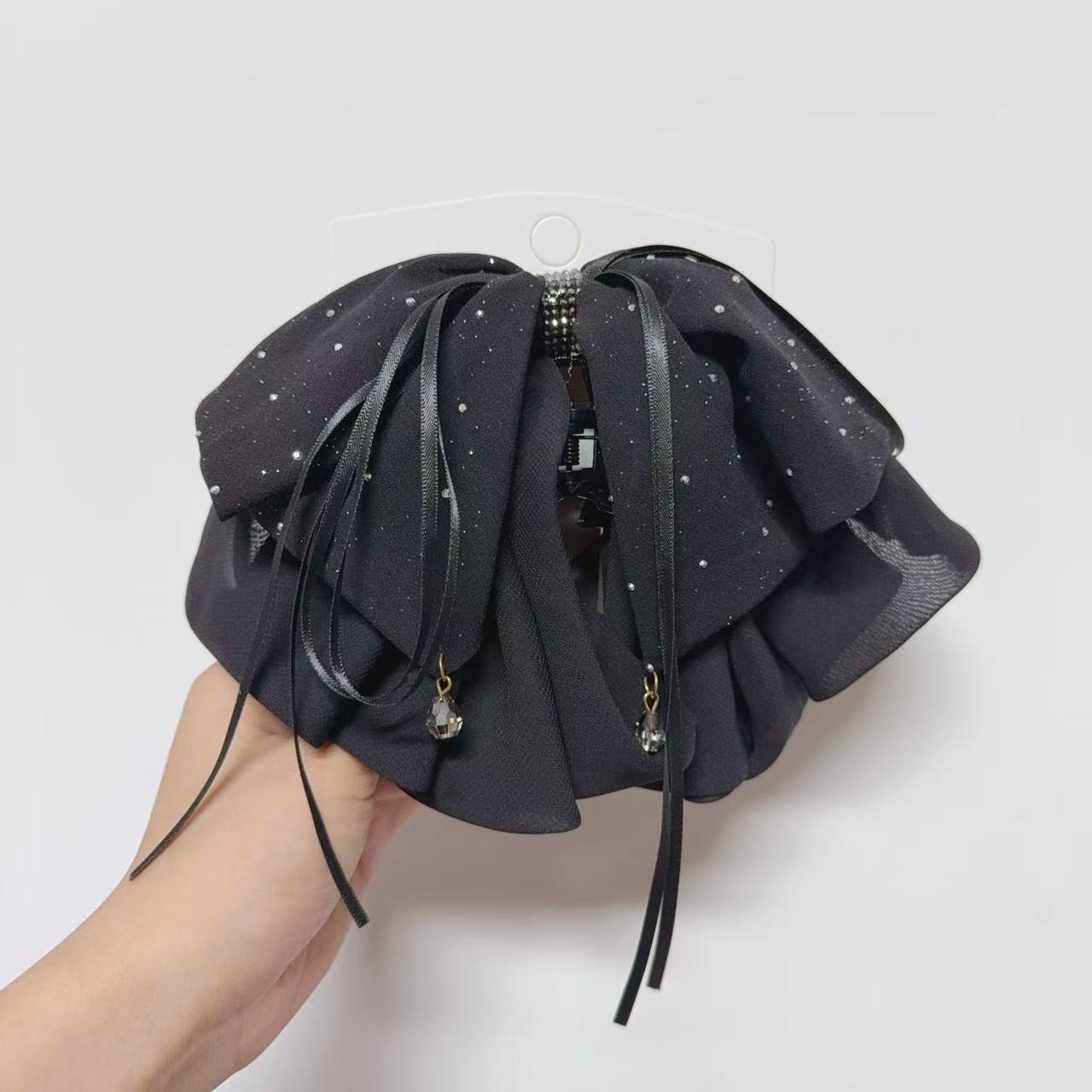 高级感蝴蝶结飘带抓夹新款后脑勺高端高马尾发夹女头饰3154