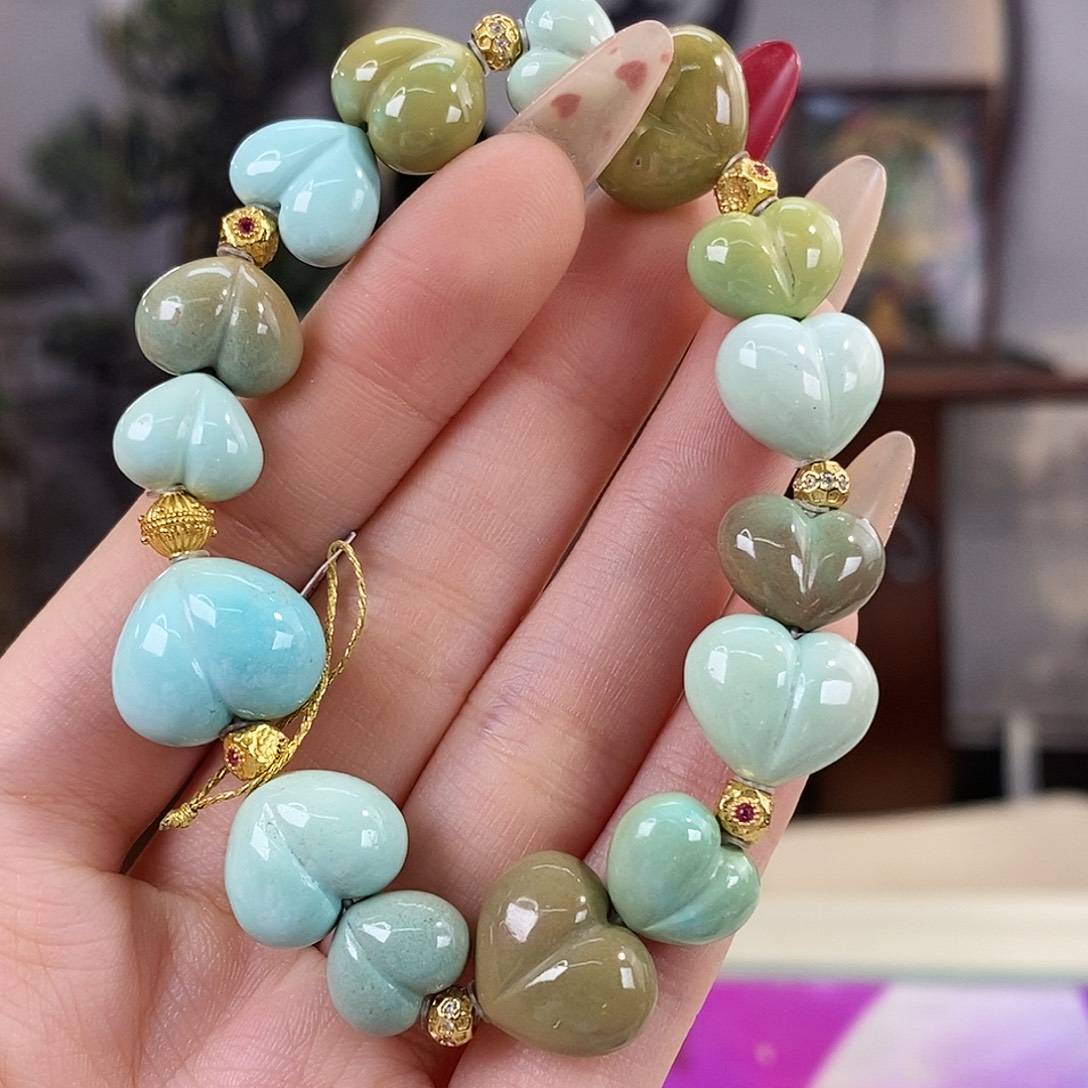 绿松石银S925镀金镶嵌珠宝奇石