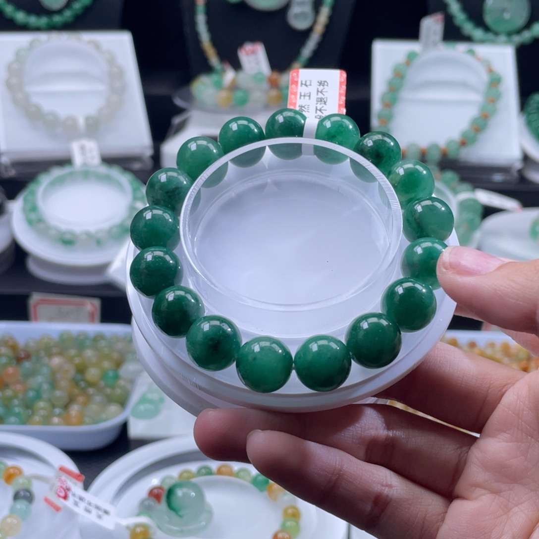 石英质玉（非洲翠）未镶嵌手串