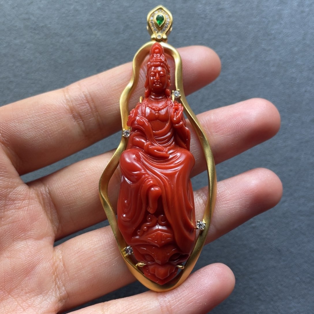 南红玛瑙配饰未镶嵌观音