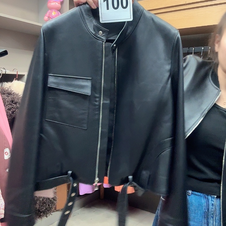 女装立领皮衣夹克