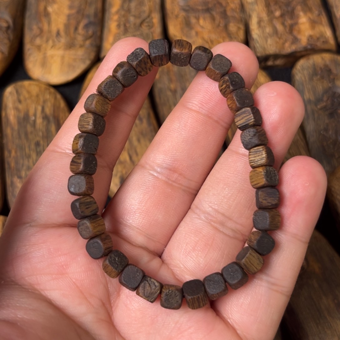 沉香手串奇楠沉香卡6方糖珠单圈手串一条（福利）