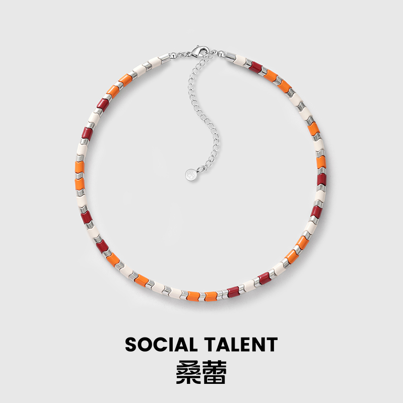 合金珐琅项链 【丹霞金兰涟漪珠】桑蕾SocicalTalent刘孜联名款项链