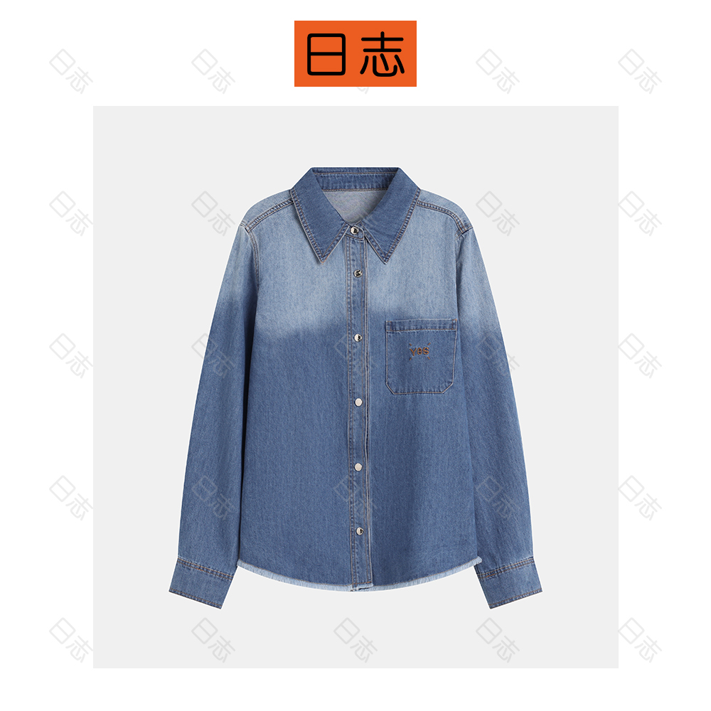 PIPO【第二批】【牛仔很忙】春季翻领宽松版牛仔衬衫简约外套DD51C212