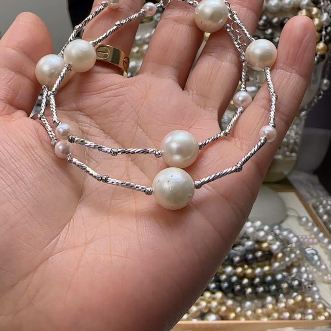 海水珍珠颈饰银S925镶嵌