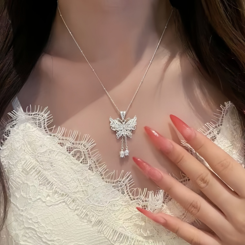  设计百搭蝴蝶项链简约气质小众素链814