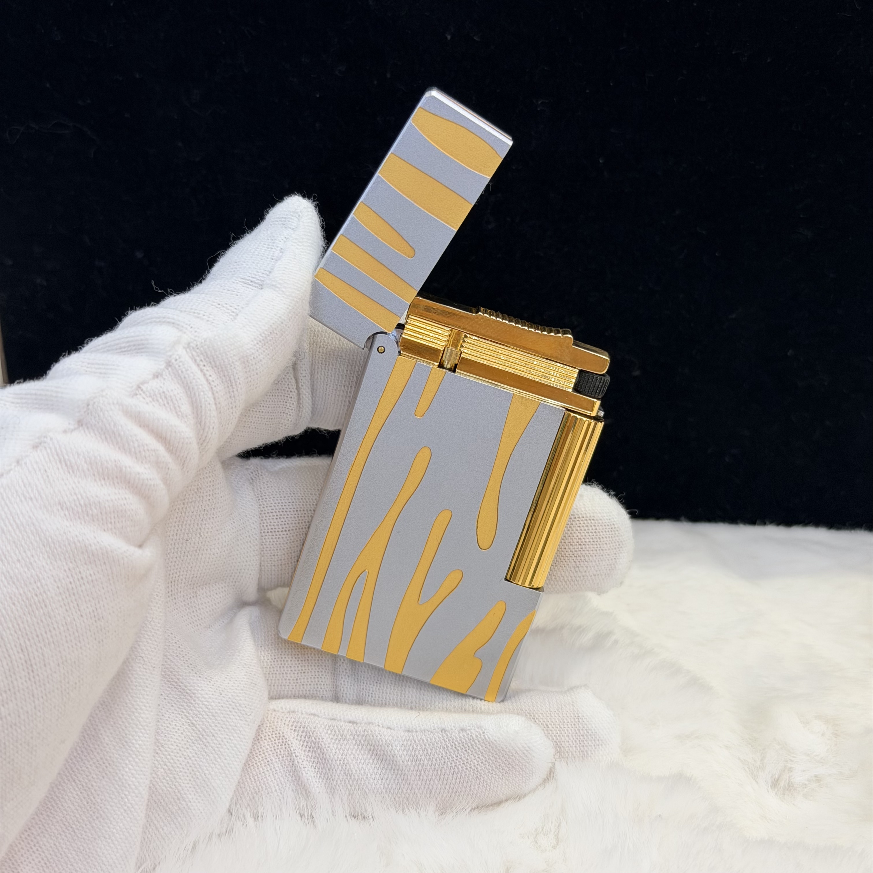 新工艺电镀上善若水气体朗声充气高档镀金纯铜打火机