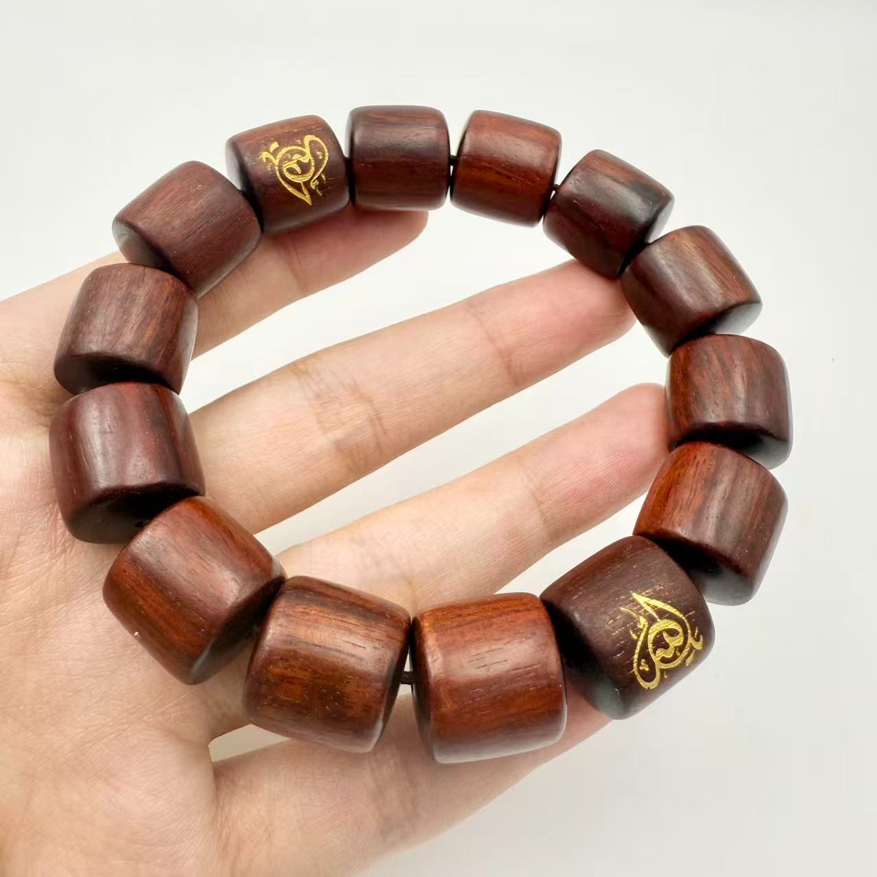 赞比亚血檀木手串桶珠手链串珠饰品