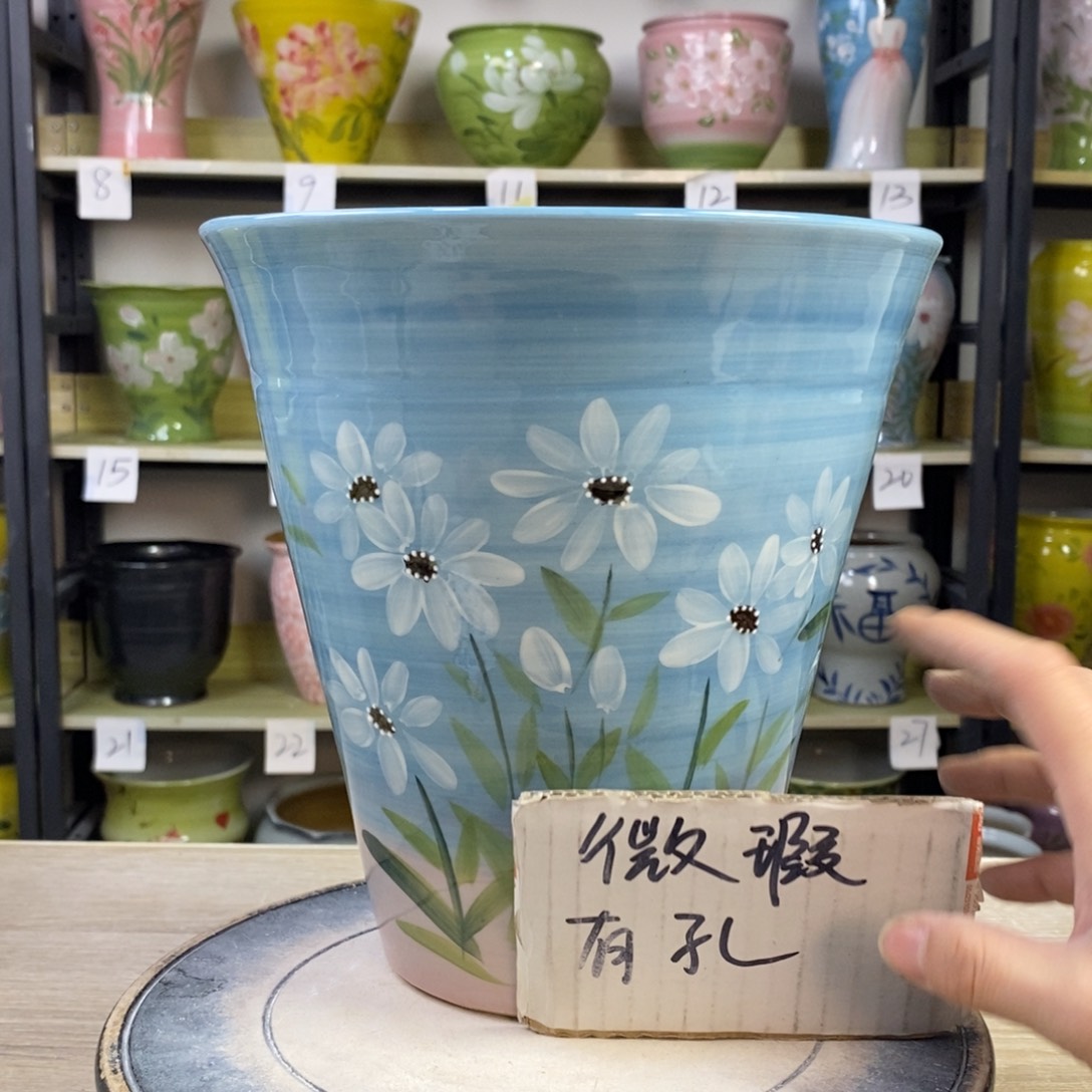 景德镇手工手绘陶瓷花盆