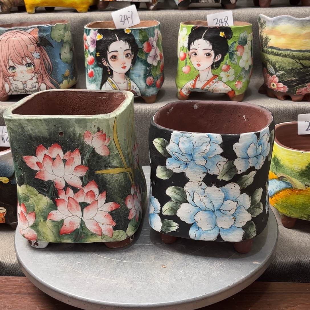 紫砂花盆两只福利