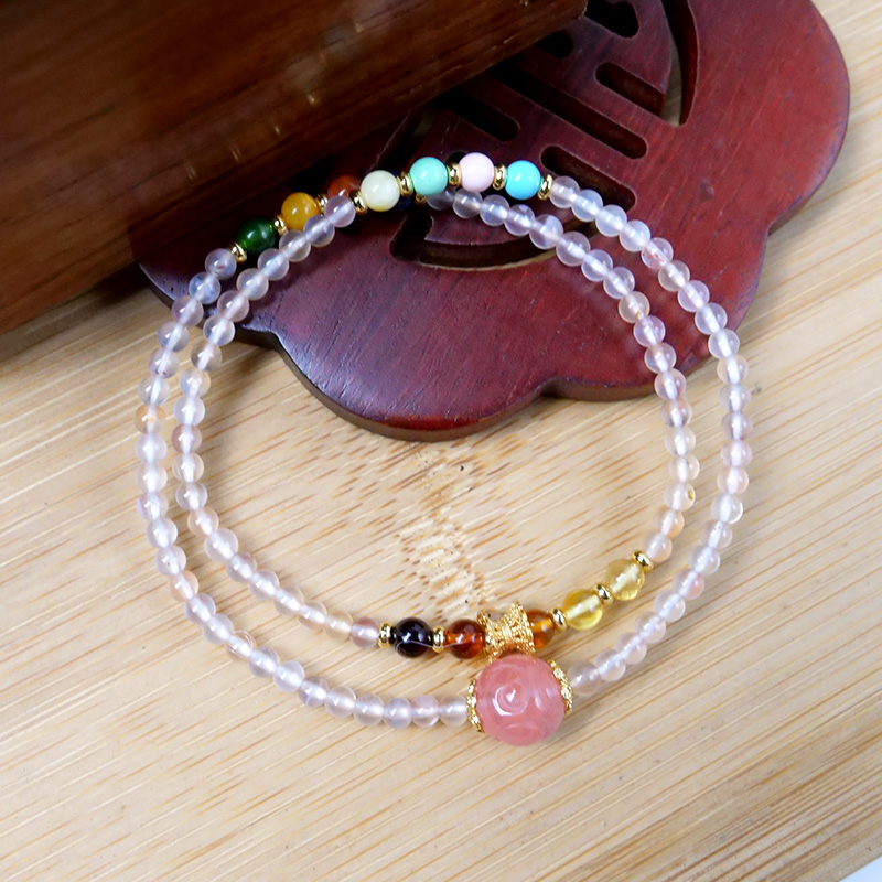 冰飘南红双圈手串~FY系列-万般圆满