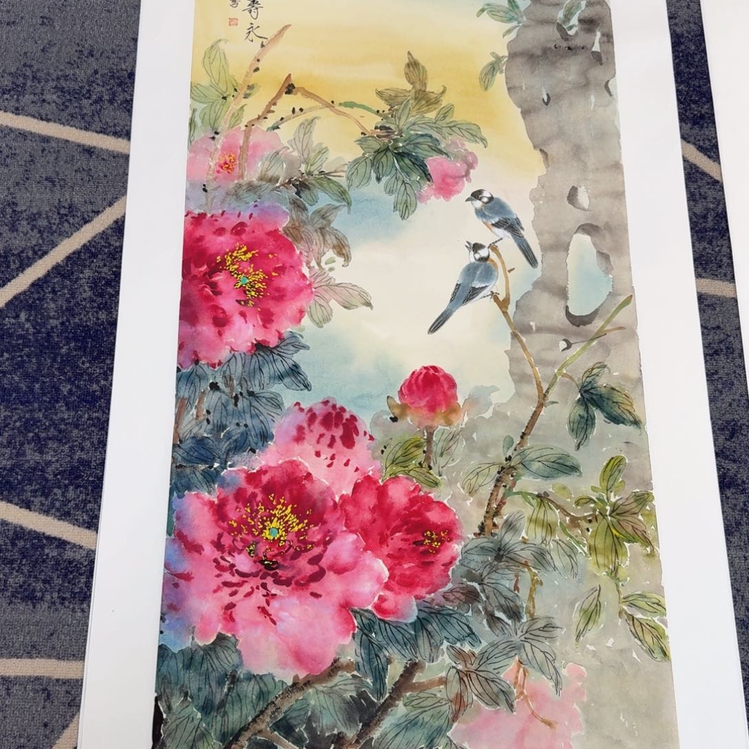 有***比国画国画作品山水花鸟纯手绘