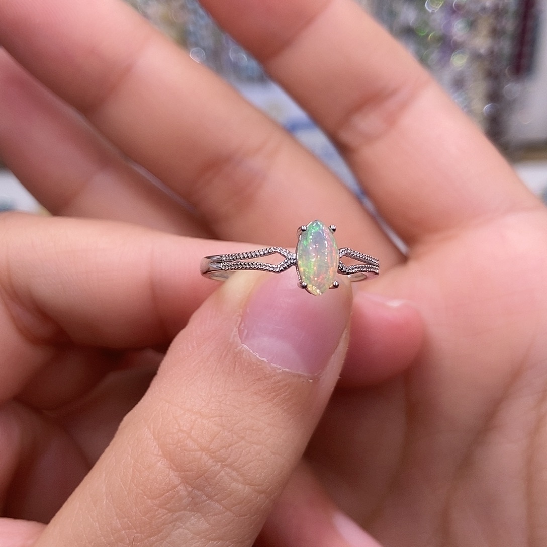 欧泊银S925镶嵌戒指