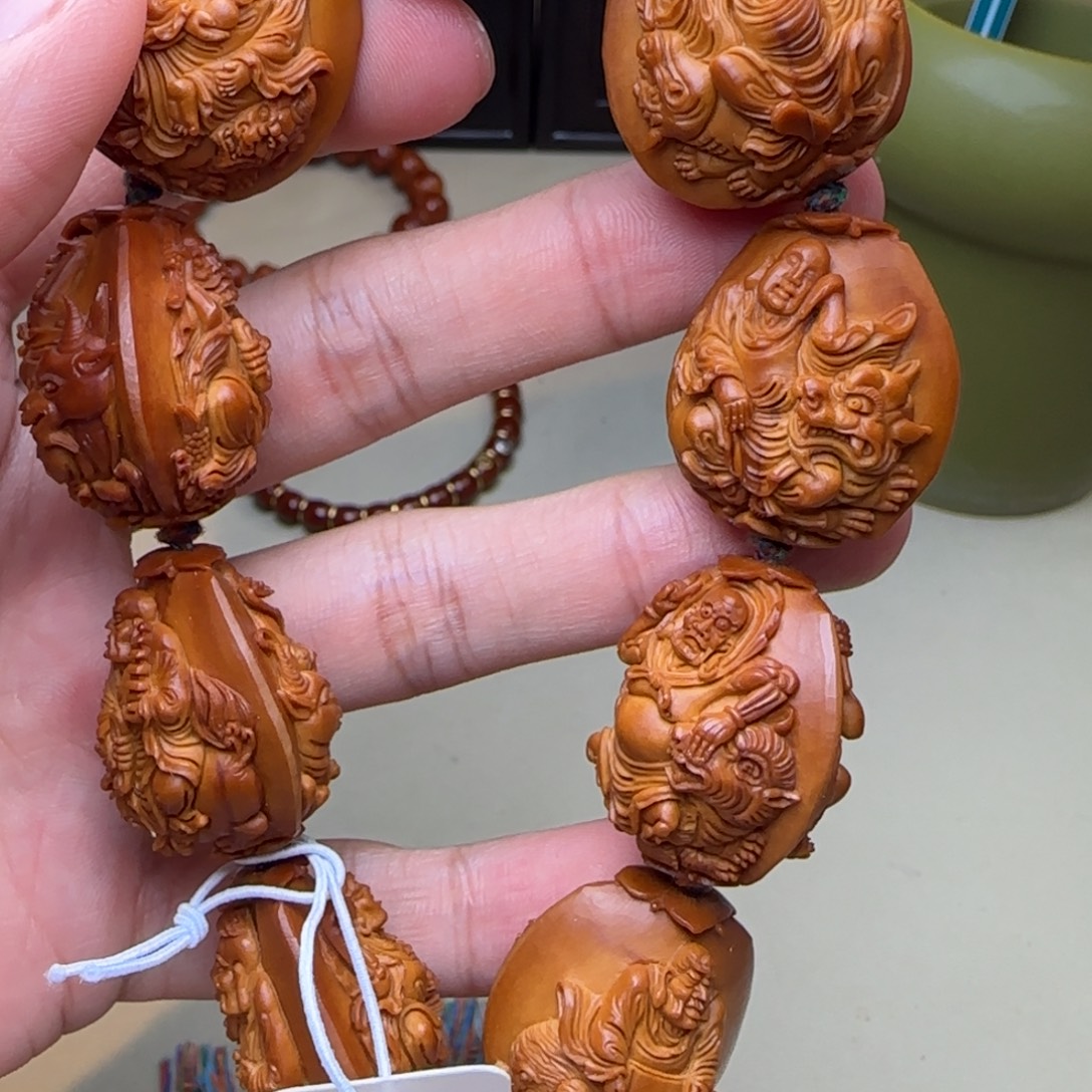 手串/手链橄榄核纯手工雕刻十八罗汉