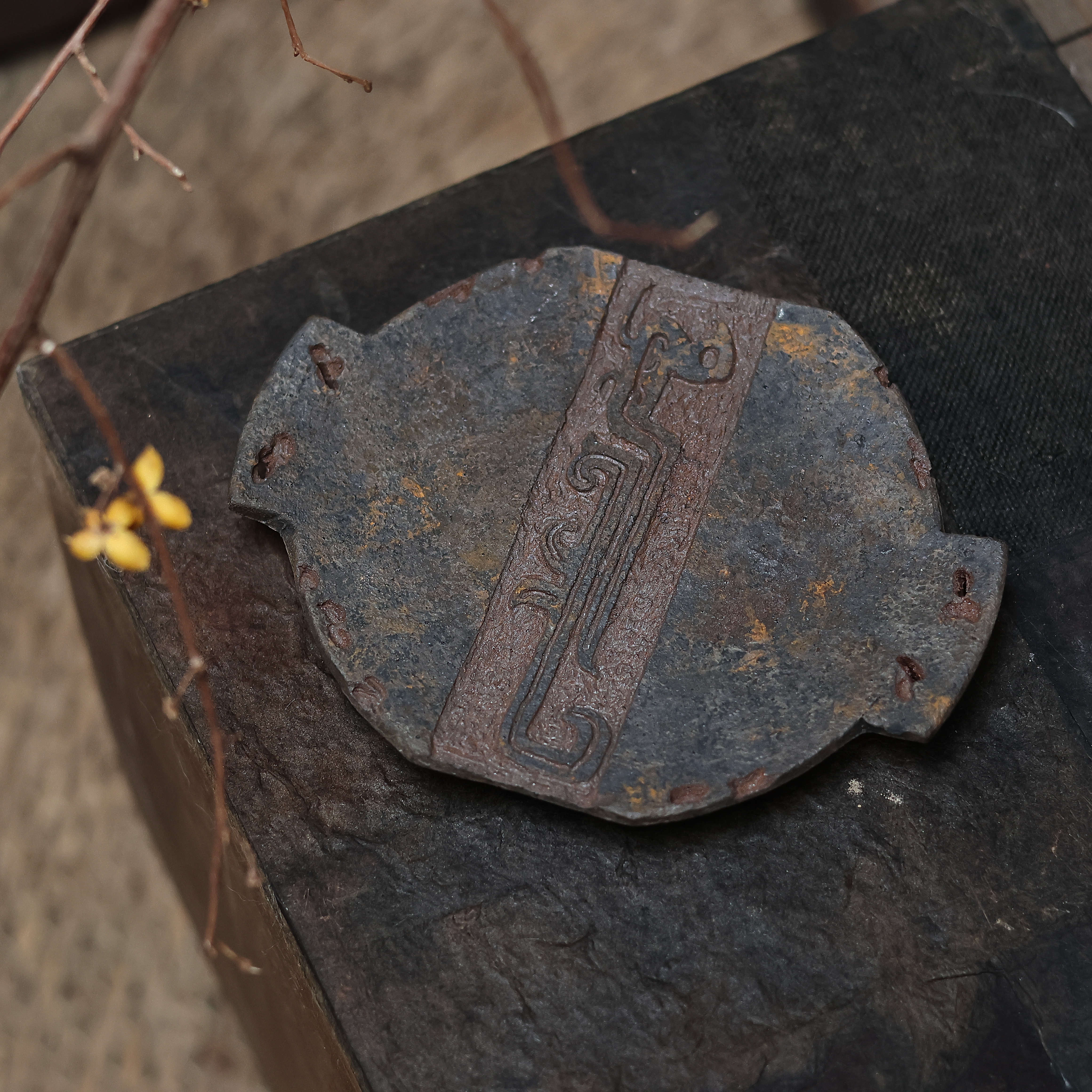 【柿间浅憩】全手工*青铜系*壶承（9*12）