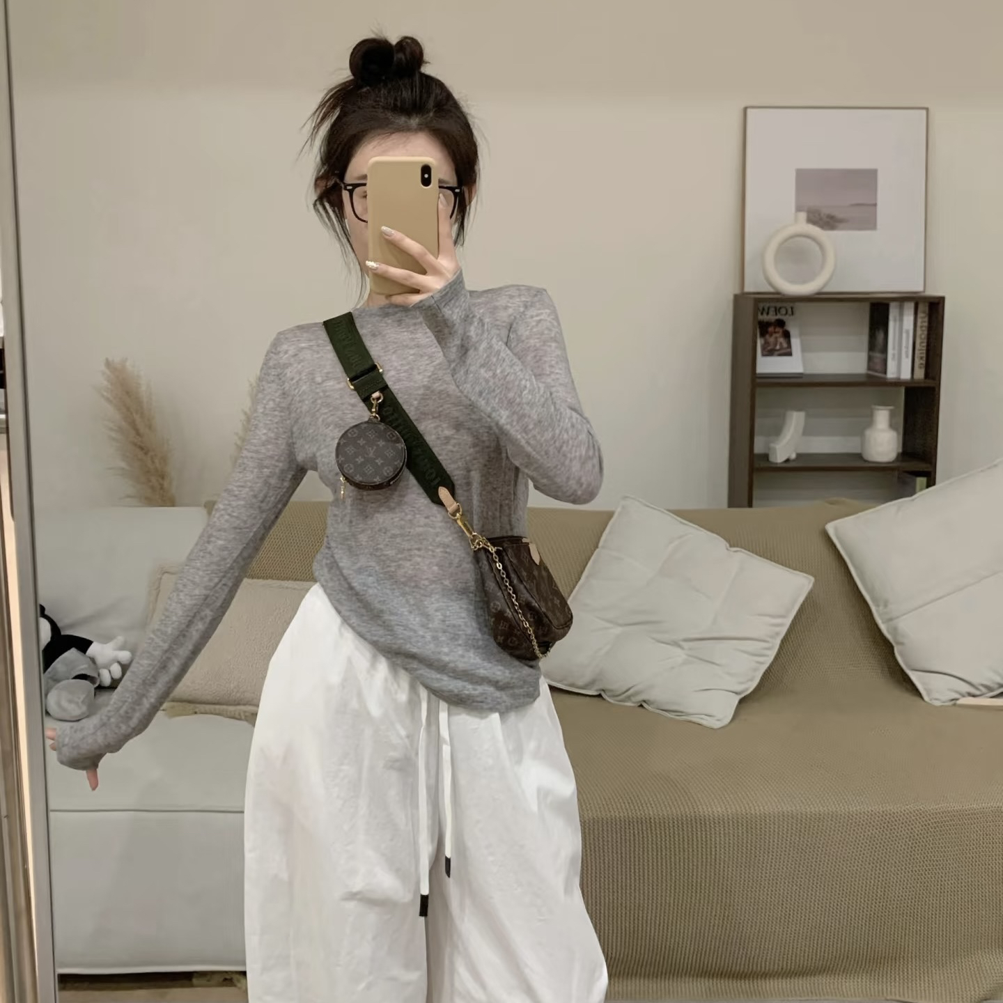 95新 LouisVuitton/路易威登 LV五合一绿肩带971768