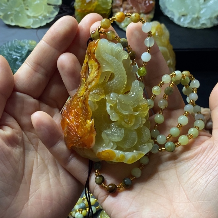 岫玉未镶嵌项链毛衣链