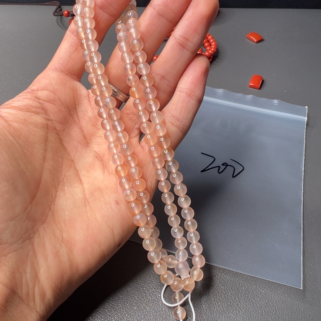 南红玛瑙未镶嵌200号荔枝冻多圈6+