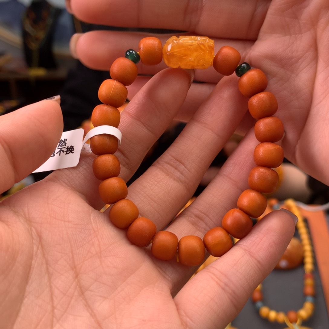 蜜蜡手串未镶嵌天然