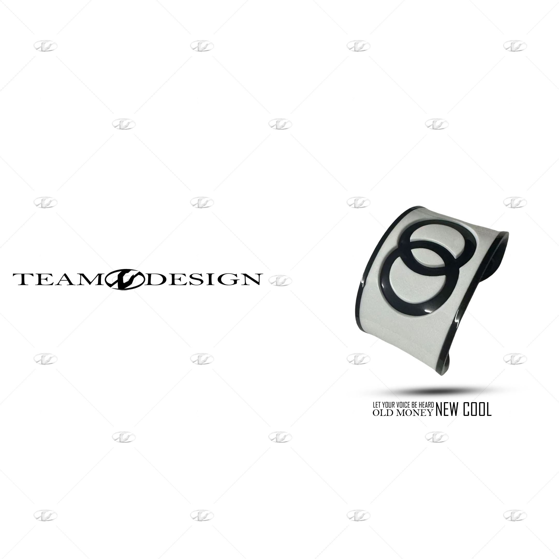 非金属树脂手镯 ZZ 英文黑白撞色手镯