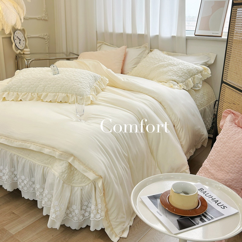 ＄清仓-四季公主风清新柔软亲肤【被罩款四件套】床盖枕套被罩可机洗