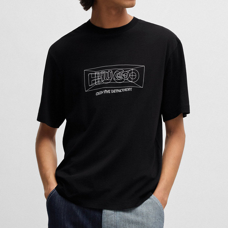 HugoBoss/雨果博斯男士夏季新款短袖宽松舒适经典潮流T恤衫全新