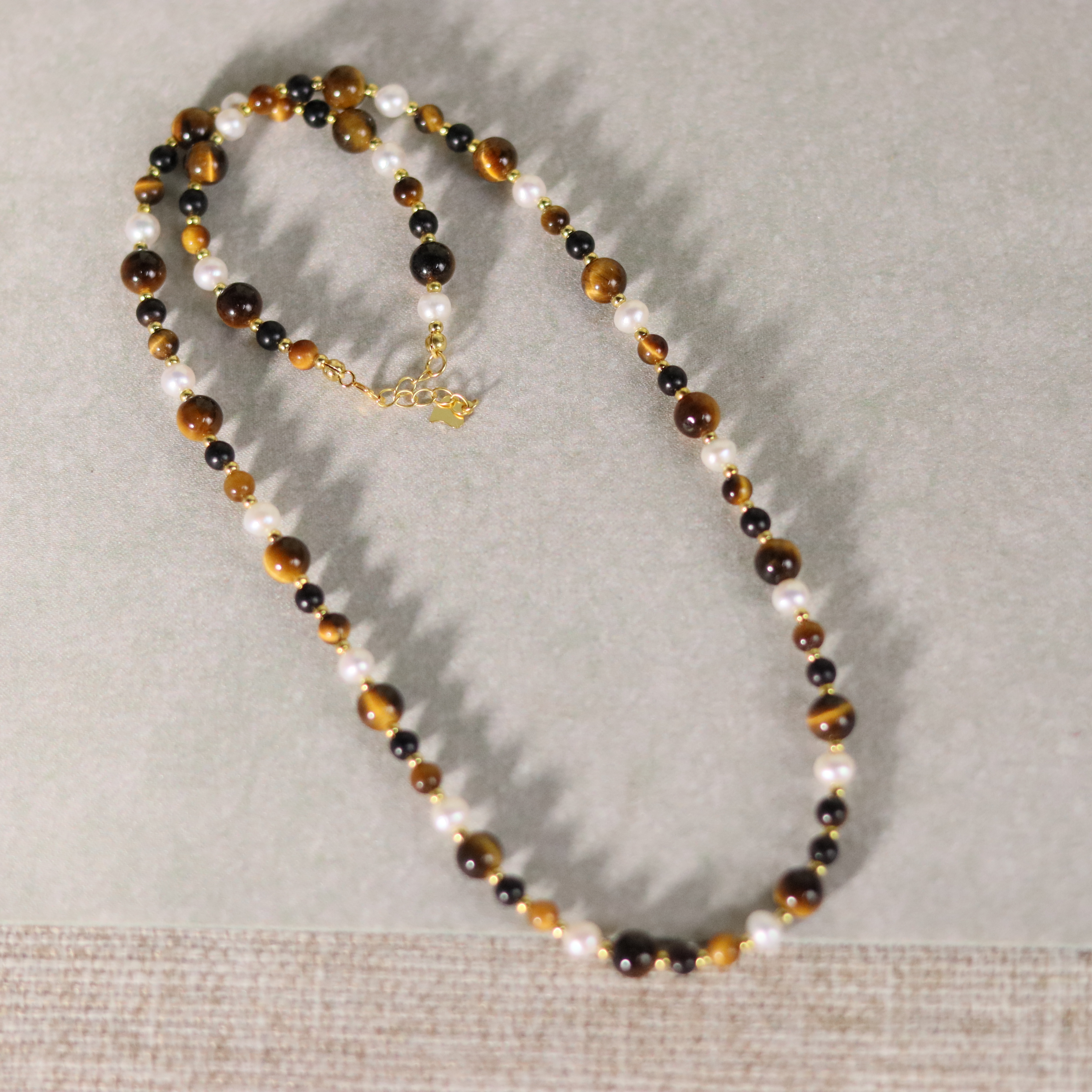 ZC10A18504[原创]虎眼石黑檀项链（多样性发货)