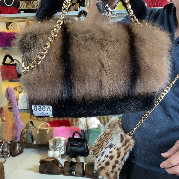 娃叔皮草水貂紫貂毛发棍包