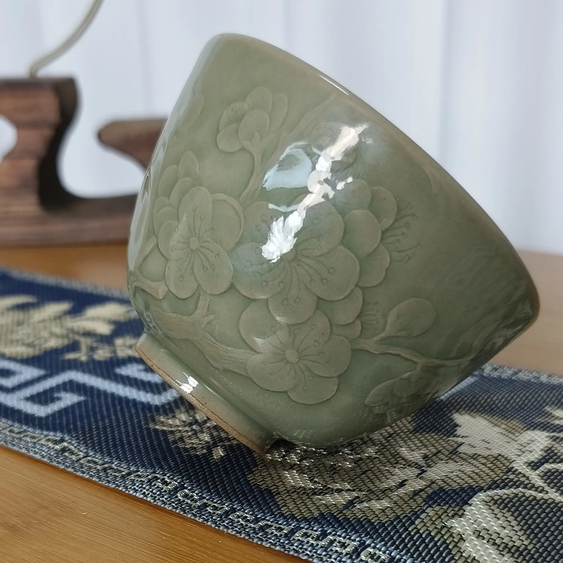 耀州窑非遗杨钰手工浮雕刻花主人杯100cc