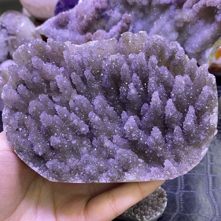 未镶嵌珠宝半成品紫晶紫森林摆件