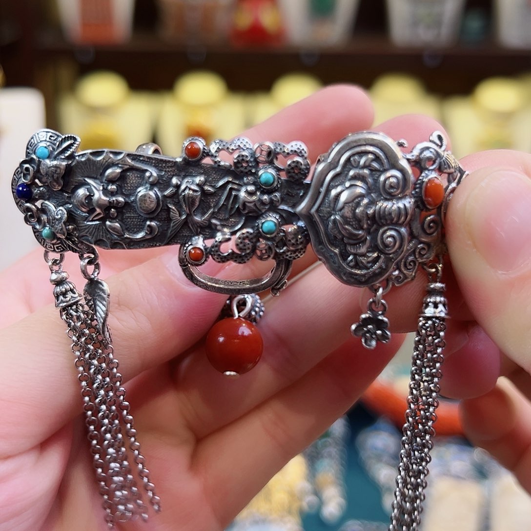 玛瑙/玉髓吊坠(不含链)银S925镶嵌吊坠