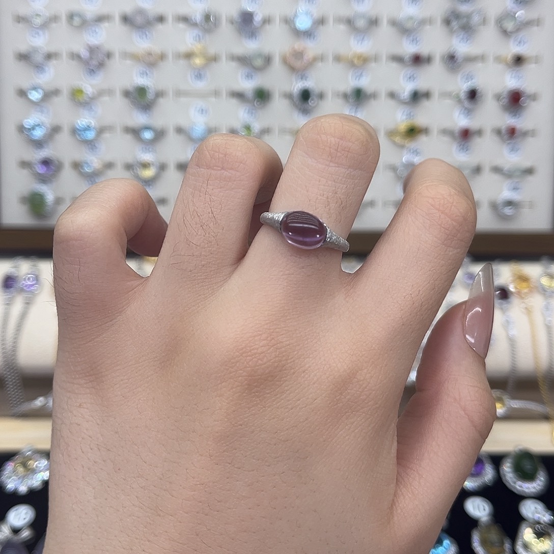 A***.紫晶戒指银S925镶嵌