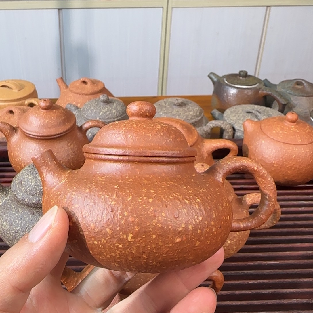 紫砂茶壶八目红降容天180cc