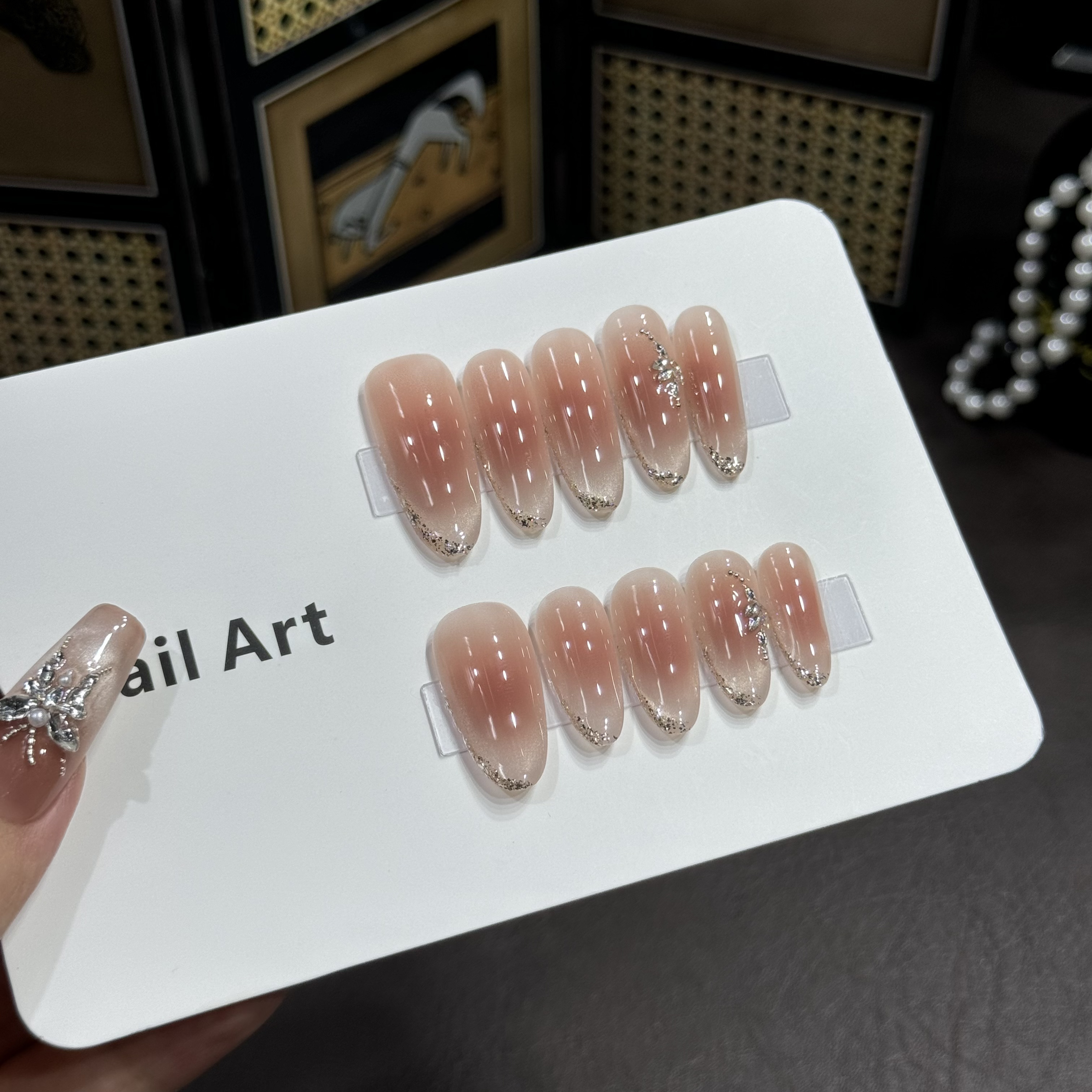 【粉如纱】—熊柿手工穿戴甲
