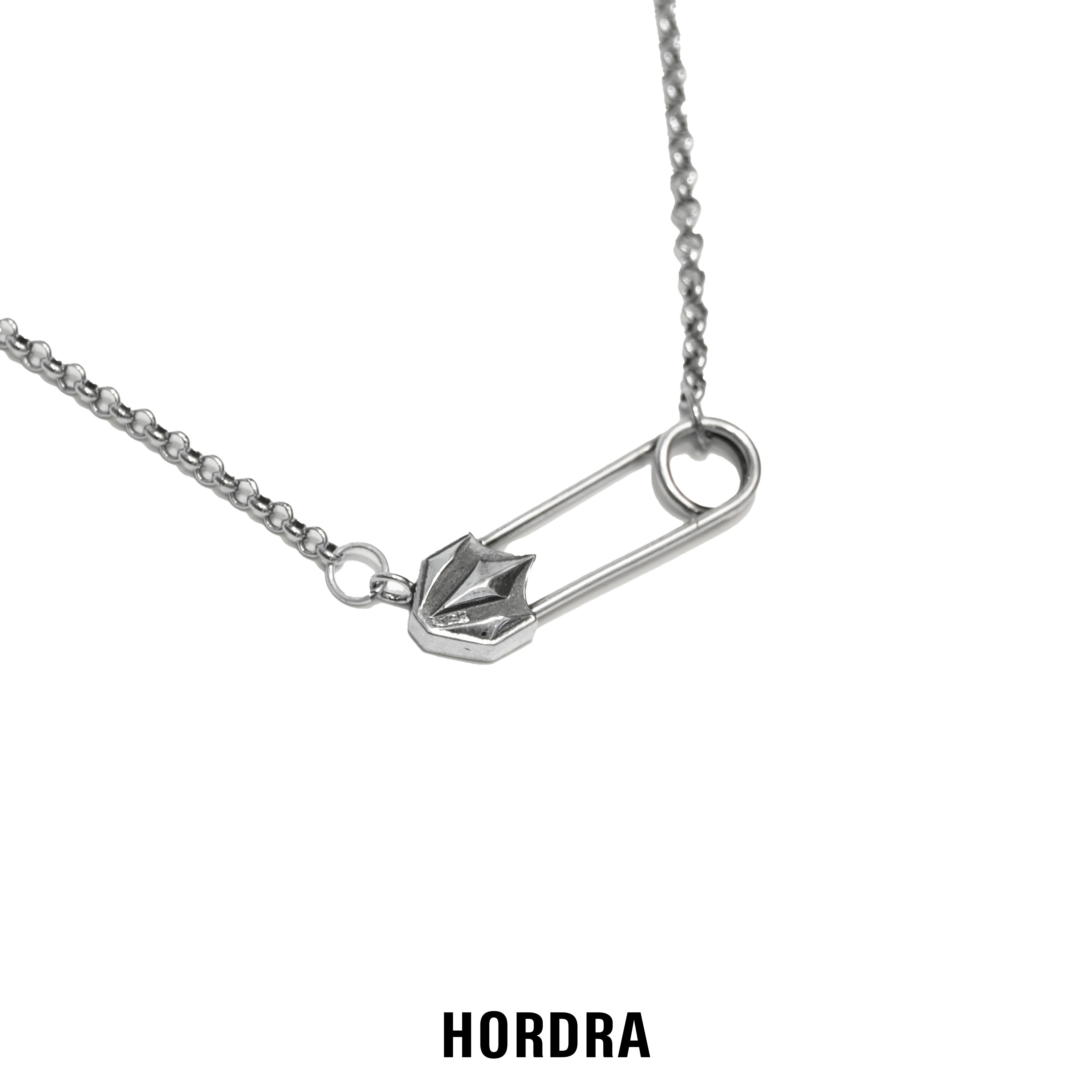 链子925银 HORDRA S925银曲别针项链
