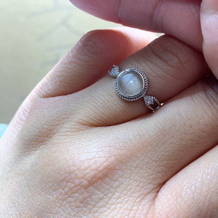 水晶水晶戒指银S925镶嵌