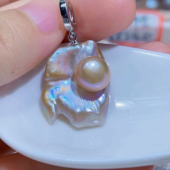 淡水珍珠银S925镶嵌颈饰