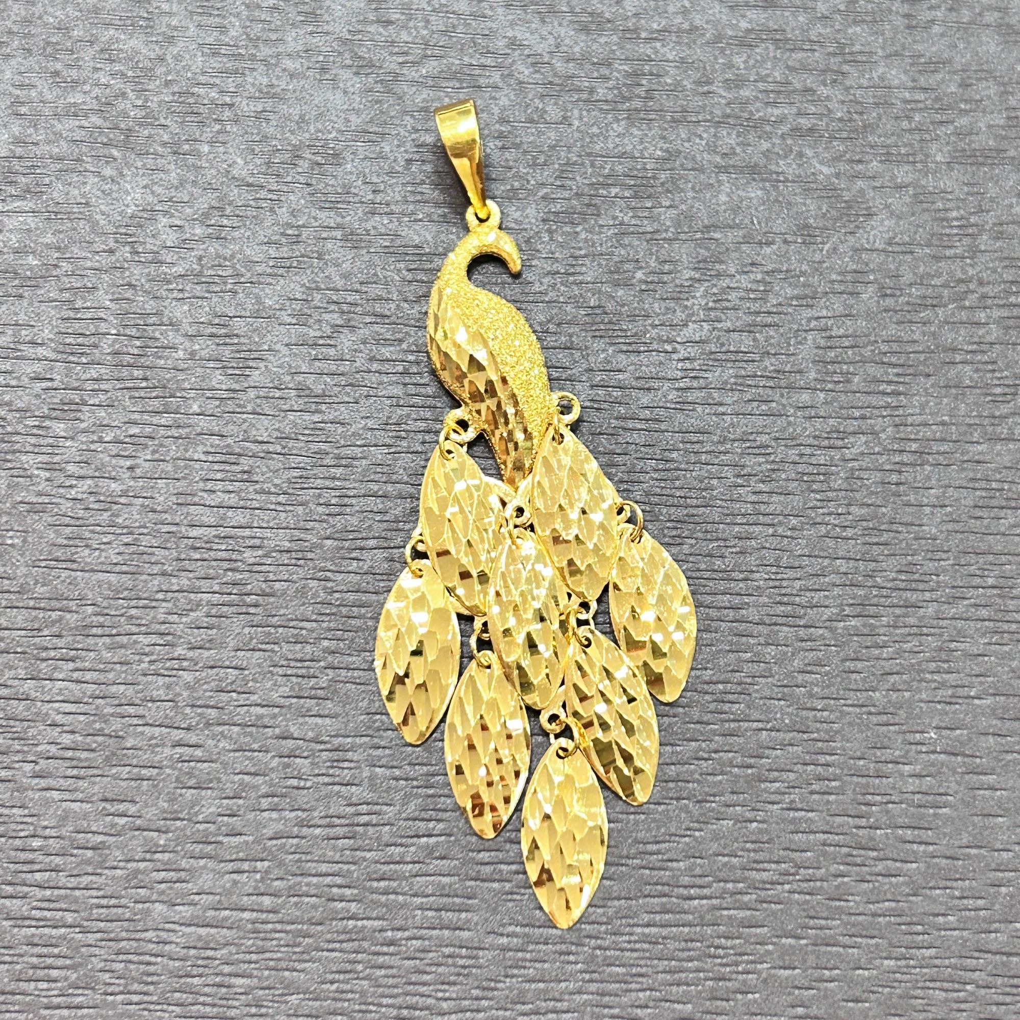 【木子专享】足金999投资金攒金灵动孔雀吊坠ZBHJD1221克重多退少补