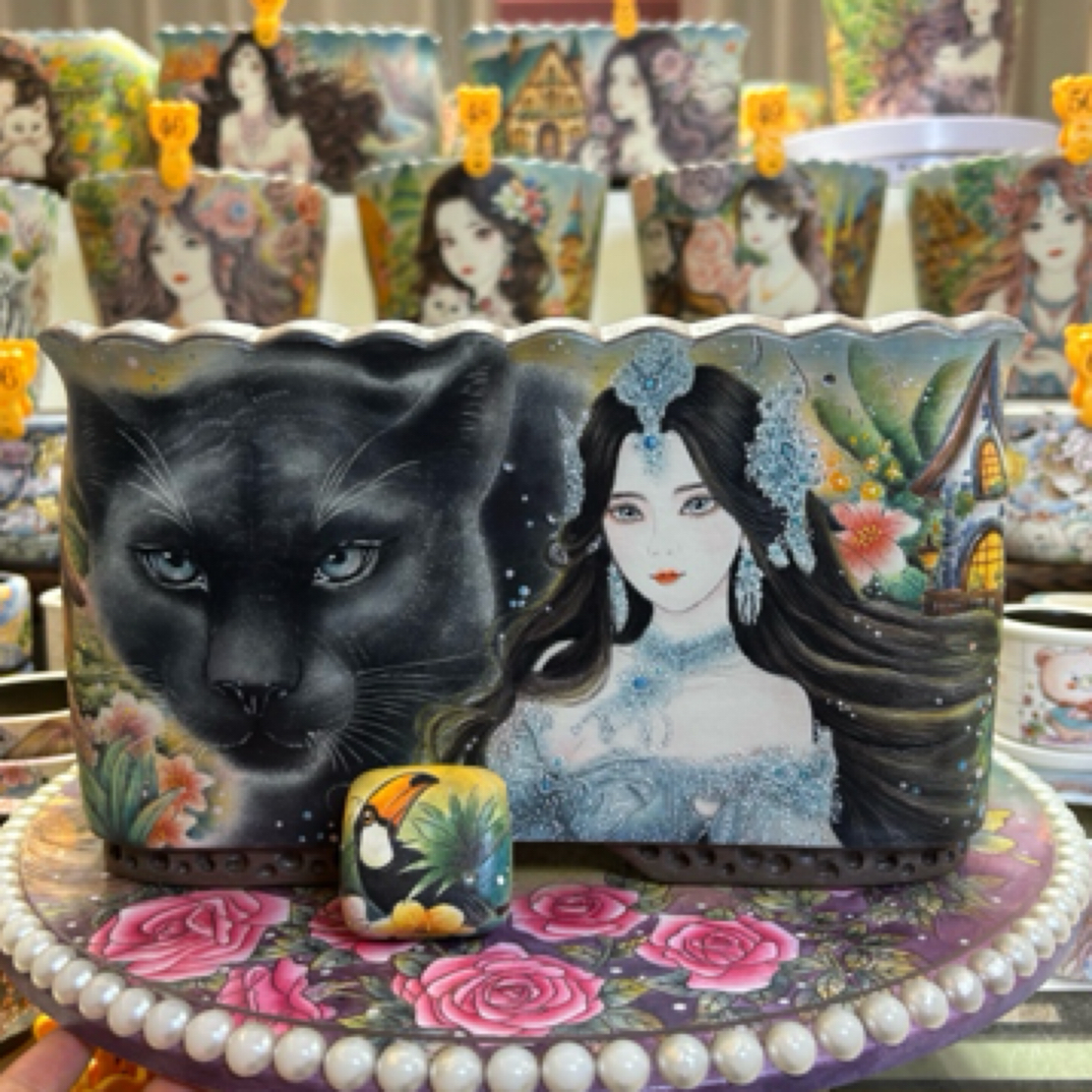 Gogofire的精工美女大长方盆、内口长度26、宽度23、高度16